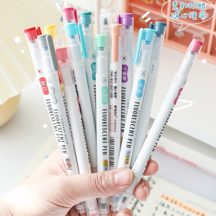 Bút đánh dấu highlight Zebra Mildliner,Bút đánh dấu 2 đầu có 18 màu sắc khác nhau