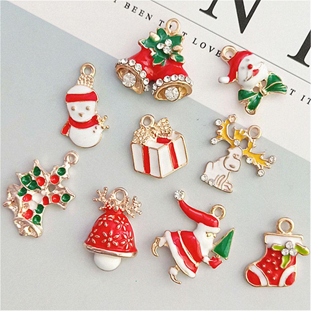 Set 10 Mặt Trang Trí Dạng Chiếc Tất Đính Chuông Chủ Đề Halloween