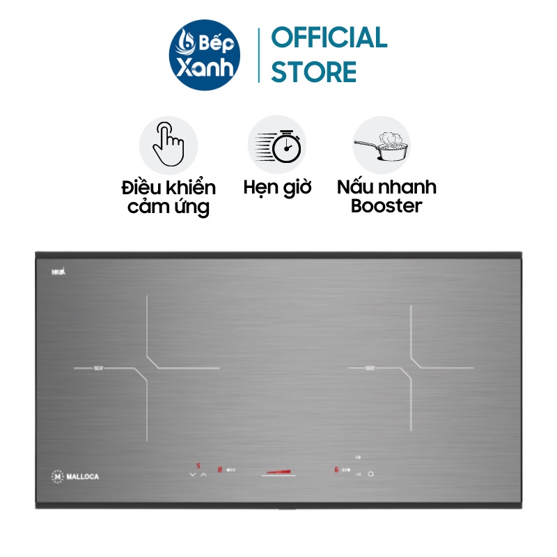 [FREESHIP HCM] Bếp từ 2 vùng nấu Malloca MH-02IS Hiệu ứng Metalic