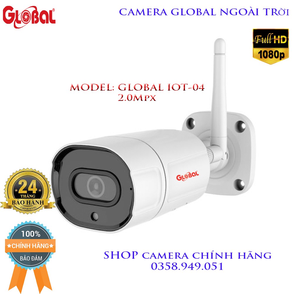 CAMERA WIFI NGOÀI TRỜI GLOBAL IOT-04 2.0MP CHÍNH HÃNG – BÁO ĐỘNG + ĐÀM THOẠI