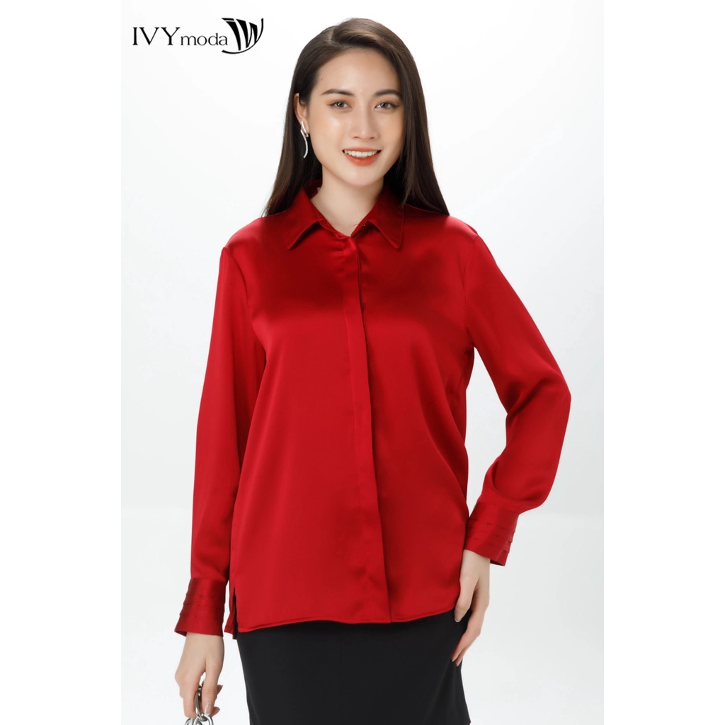 Áo sơ mi nữ tay xếp IVY moda MS 17M7258