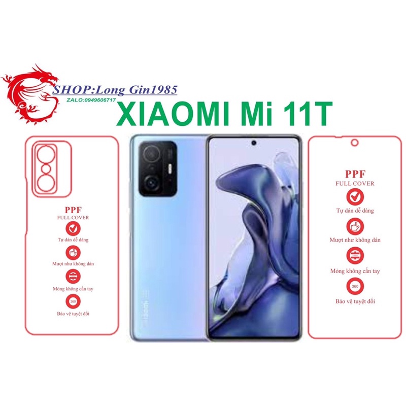 Xiaomi Mi 11T miếng dán trong Ppf mặt sau và mặt trước chống va đập chống trầy xước