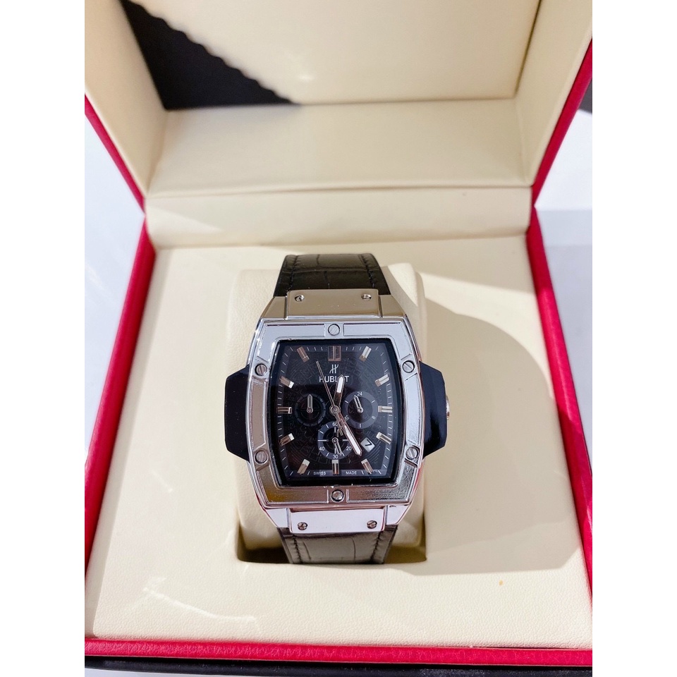Đồng hồ nam Hublot Senna Champion 88, mẫu mặt chữ nhật, chạy full kim, dây da lộn cao cấp LINH WATCH LUXURY | BigBuy360 - bigbuy360.vn