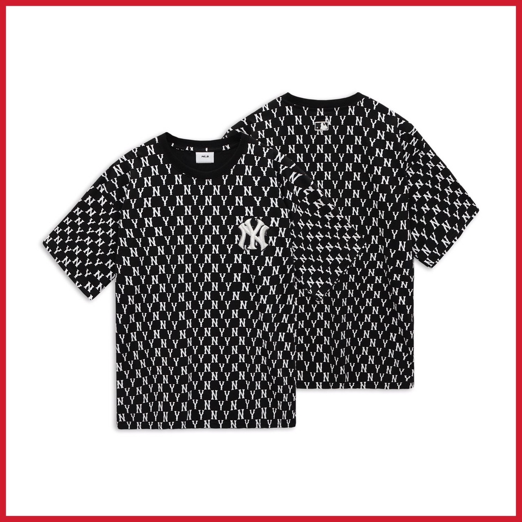 Áo thun MLB ny, áo phông Monogram dáng unisex, tay lỡ form rộng nam nữ - JUSTINSHOP