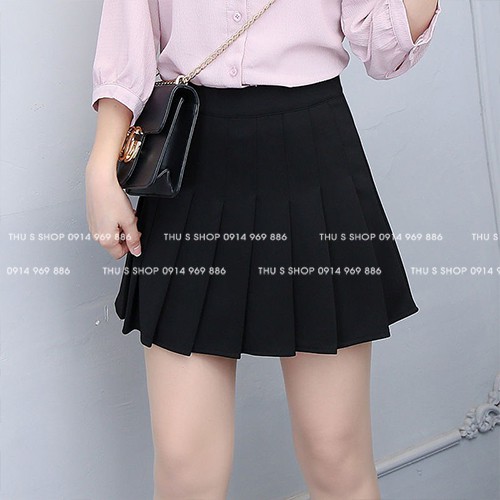 Chân váy tennis cạp lưng cao dáng xòe, Váy ngắn xếp ly có lót màu ĐEN/TRẮNG/NÂU CV1D06 | BigBuy360 - bigbuy360.vn