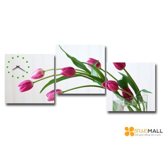 Tranh đồng hồ Suemall Tulip cách điệu HL160203