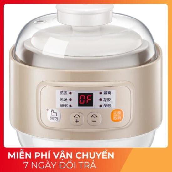 Nồi nấu cháo, ninh, hầm, hấp cách thủy Bear DDZ-A08D1, sử dụng gốm sứ cao cấp |BH 12 THÁNG|