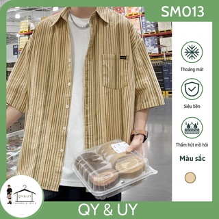 Áo sơ mi unisex kẻ sọc phối SM013