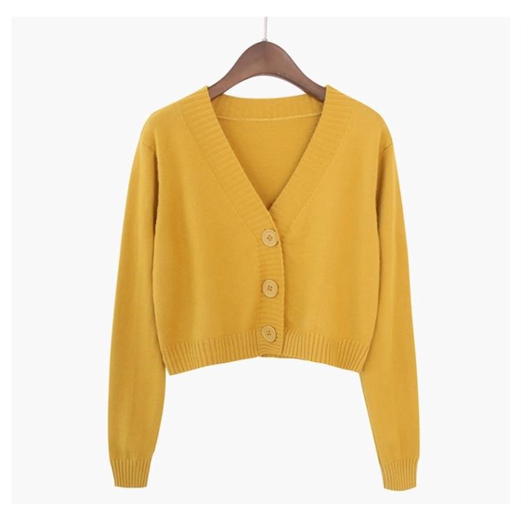 Áo khoác cardigan dệt kim dáng ngắn lưng cao tay dài thời trang v-n cho nữ | BigBuy360 - bigbuy360.vn