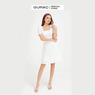 Đầm body nữ GUMAC thiết kế dáng ôm màu trắng DB429