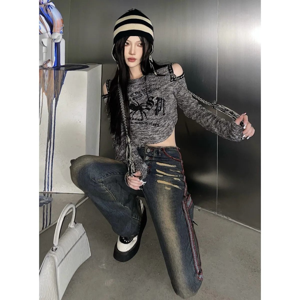 American Retro High Waist Flare Jeans New Model Spring Fashion For Women