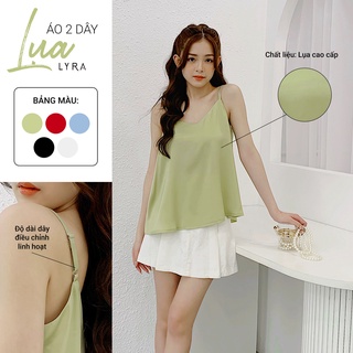 Áo hai dây lụa ngọc trai LYRA thiết kế, chất lụa mềm cao cấp trơn basic-LWBAO017