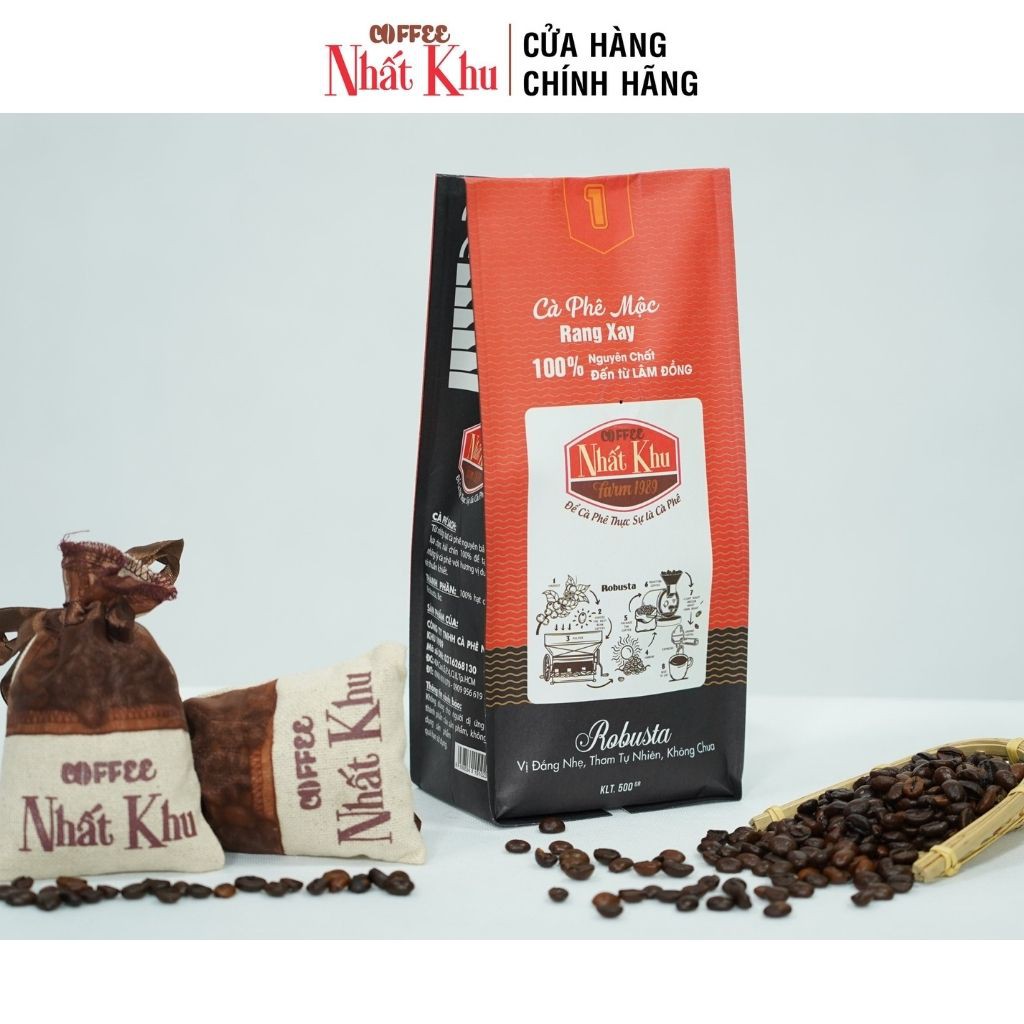 500g Cà phê rang xay Đặc Biệt Robusta nguyên chất Pha Phin đậm vị, hậu ngọt - cà phê Nhất Khu