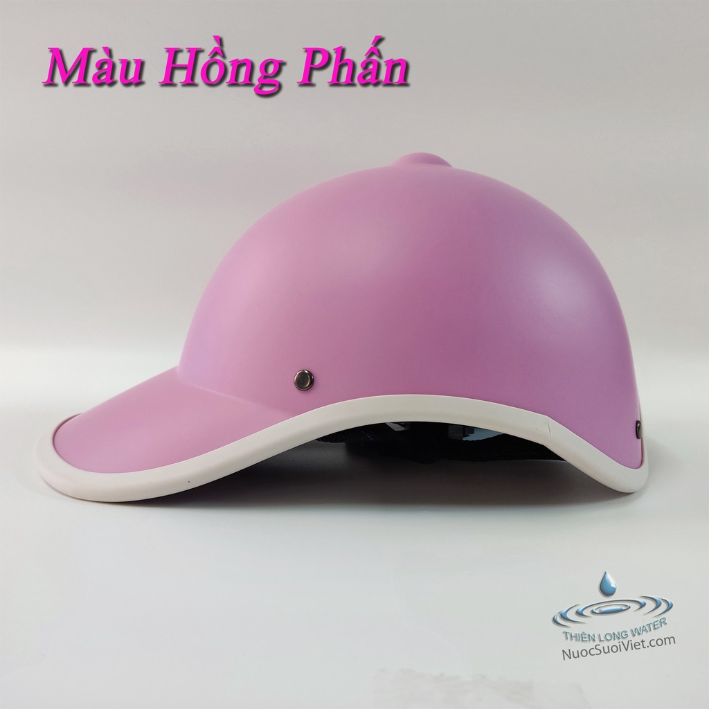 Mũ Bảo Hiểm Có Lỗ Cột Tóc Phía Sau - Nón Bảo Hiểm Sơn Trơn Lưỡi Trai Thời Trang