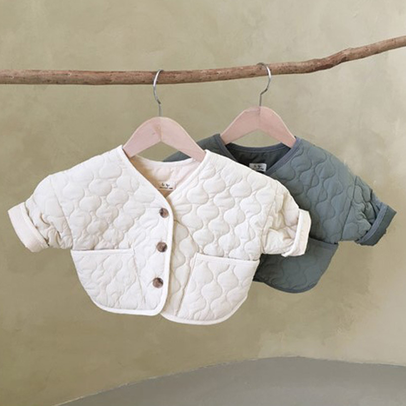 Áo khoác cotton tay dài ấm áp xinh xắn phong cách mùa đông cho bé