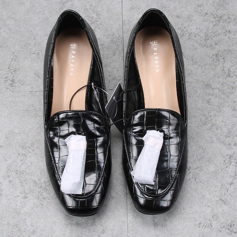Giày Loafer da cá sấu Papaya