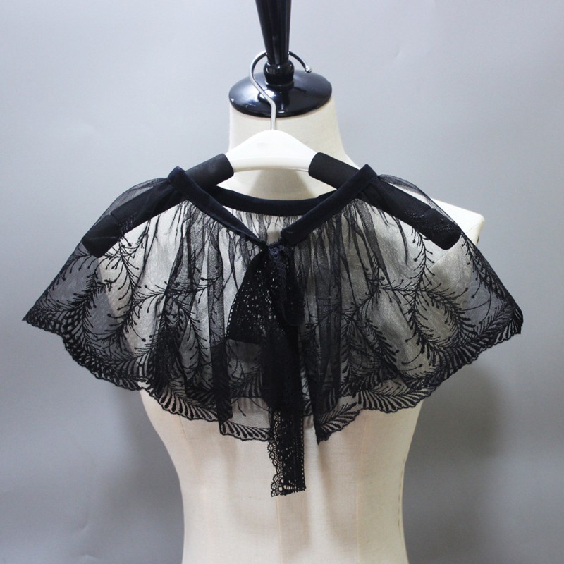 Cổ Áo Sơ Mi Giả Vải Lưới Thêu Họa Tiết Lông Vũ | BigBuy360 - bigbuy360.vn