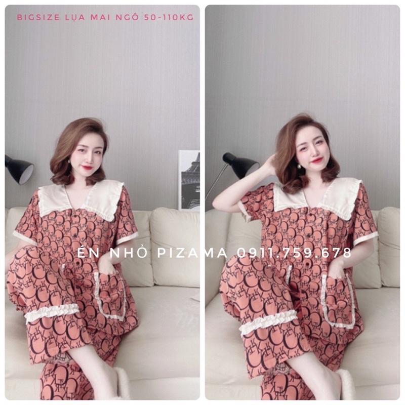 Bigsize Viền Chữ Satin 50-110kg Én Nhỏ Pijama