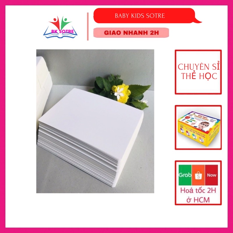 Flashcard Thẻ Trắng Viết Chữ Đơn 100 thẻ 15x21cm chuẩn Ivory 350