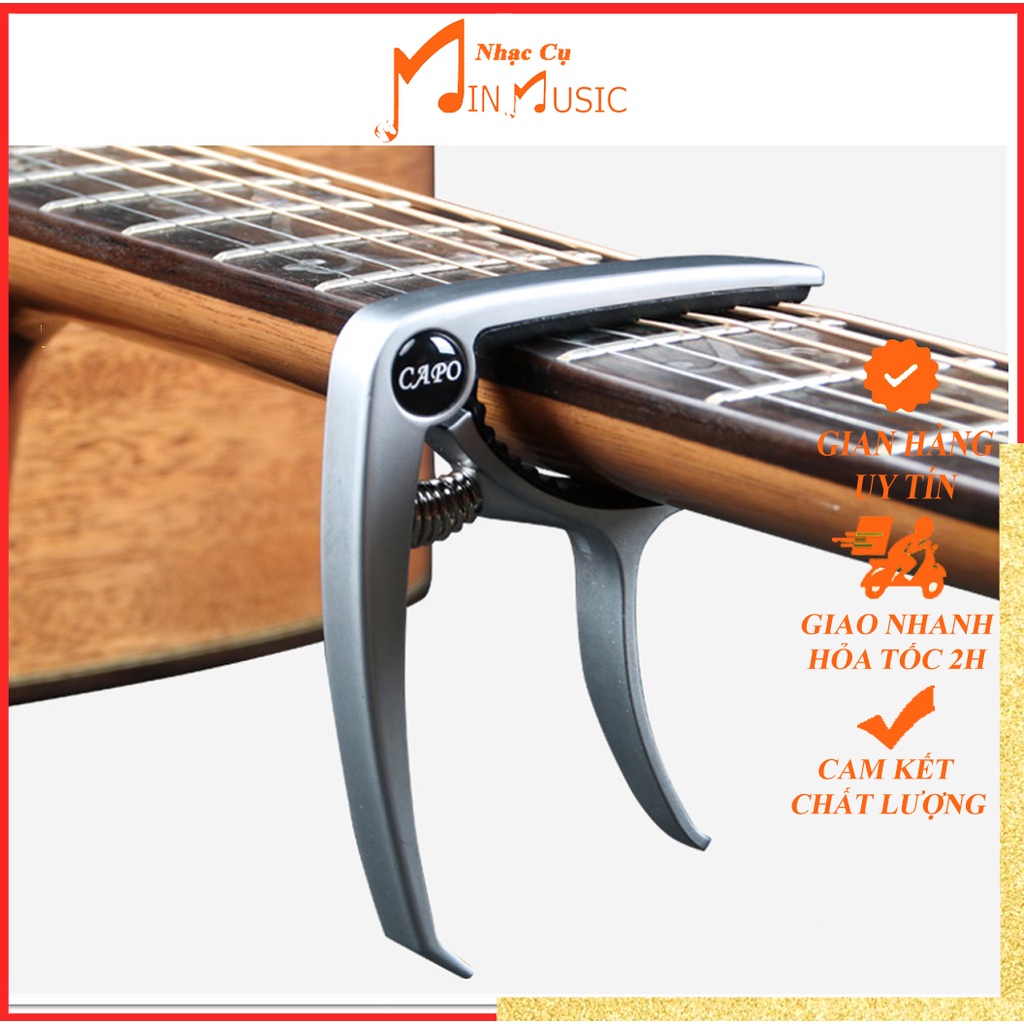 Capo Guitar Acoustic Cao Cấp I Capo màu bạc lò xo chất lượng có chốt nhổ dây 2 trong 1