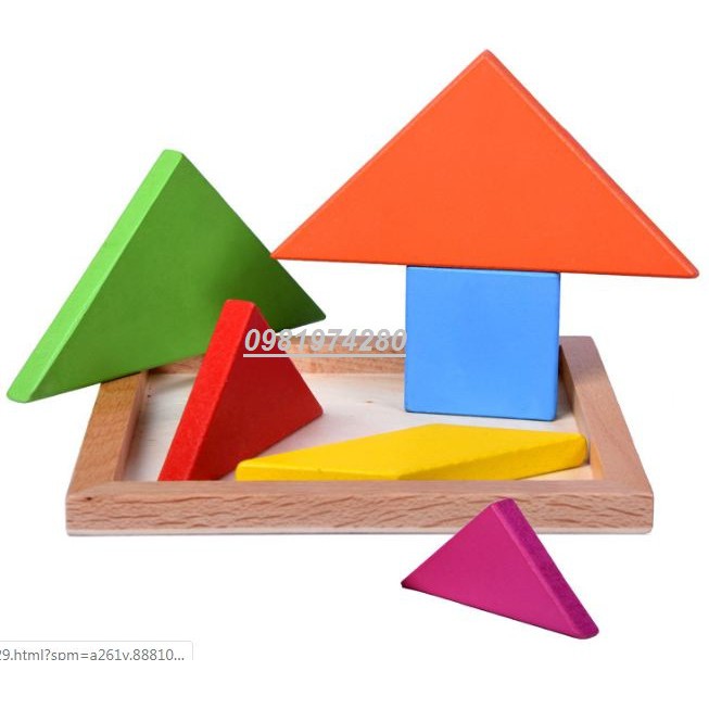 Đồ chơi ghép trí uẩn tangram size lớn cho bé