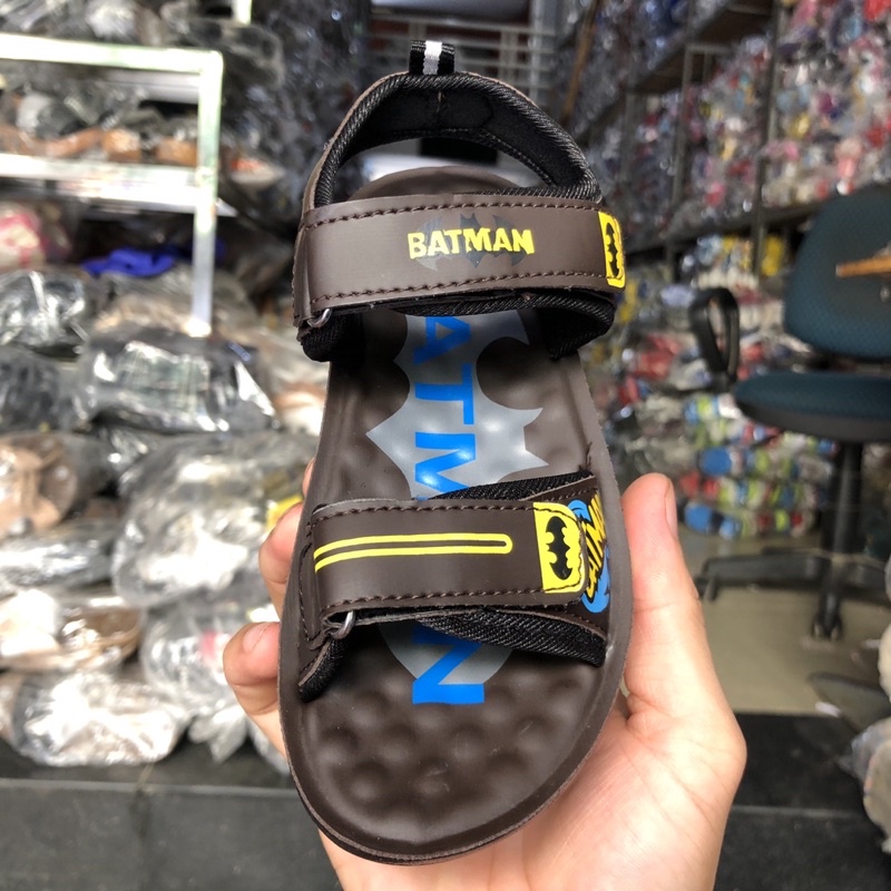 Dép trẻ em sandal bé trai siêu nhân batman, quai hậu học sinh da đế cao su nhẹ xpa giá rẻ