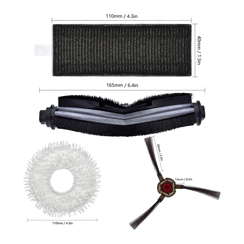 Bộ 14 Phụ Kiện Cho Robot Hút Bụi Ecovacs DEEBOT N9 + Yeedi K10 Yeedi