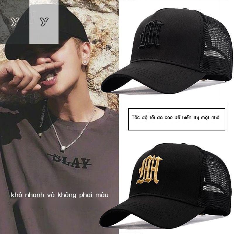 ☂☌♛Mũ cao nam mùa hè phiên bản Hàn Quốc của thủy triều bóng chày đầu lớn lưới thoáng khí thời trang phù hợp tất cả các t