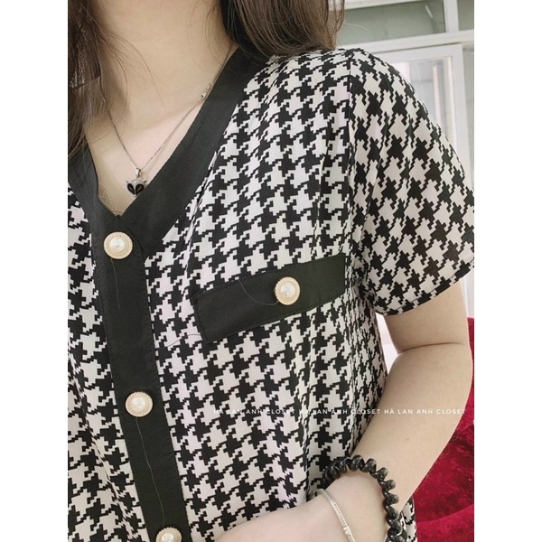 Váy bầu thiết kế công sở, kẻ caro cực xinh và sang chảnh trẻ trung - V03