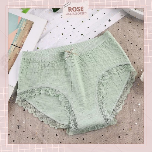 Quần lót cotton nhăn viền ren gợi cảm mềm mại kháng khuẩn Rose Accessories QL08