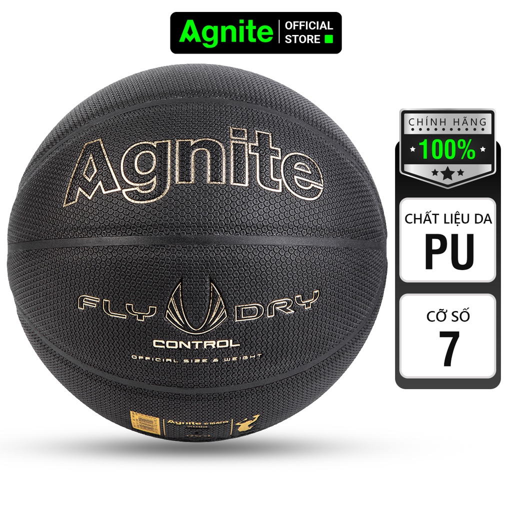 Quả bóng rổ Agnite số 7 Bionic Sucker tiêu chuẩn - da PU cực bền, đẹp, chống bẩn, không mòn, hàng chuẩn chính hãng F1172