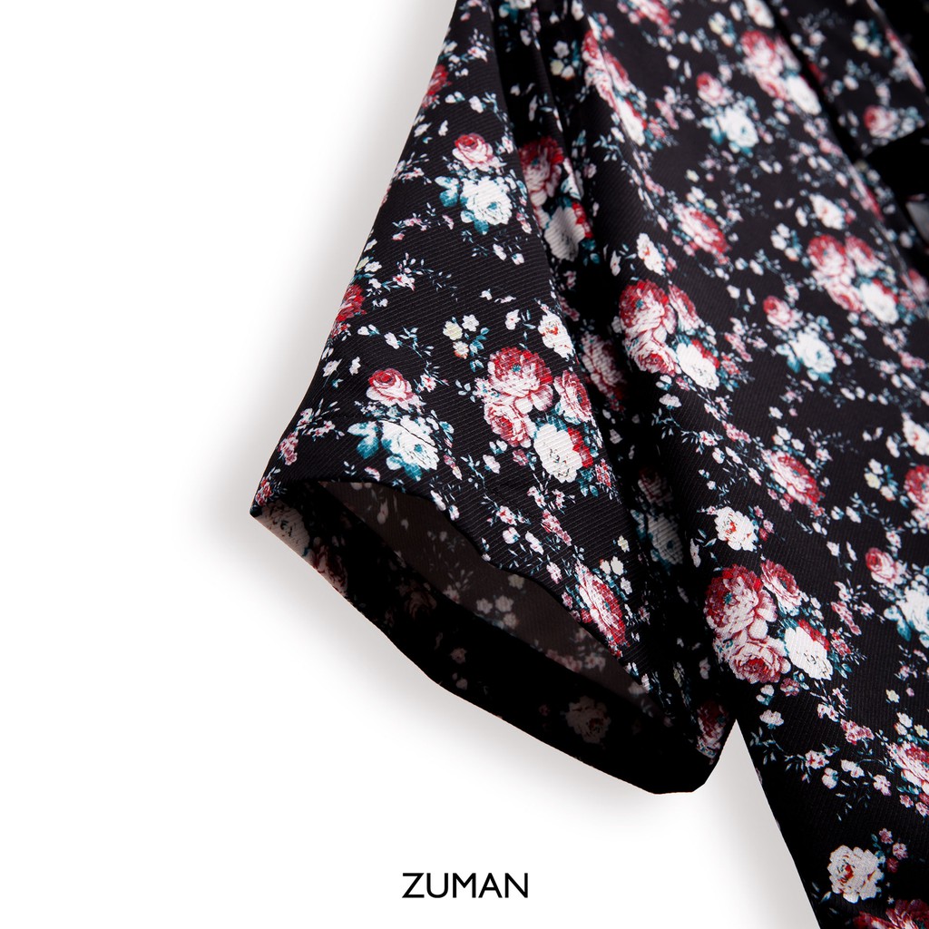 Áo sơ mi nam ngắn tay vải lụa thiết kế hoạ tiết hoa nhí - ZUMAN - ASM95 | BigBuy360 - bigbuy360.vn