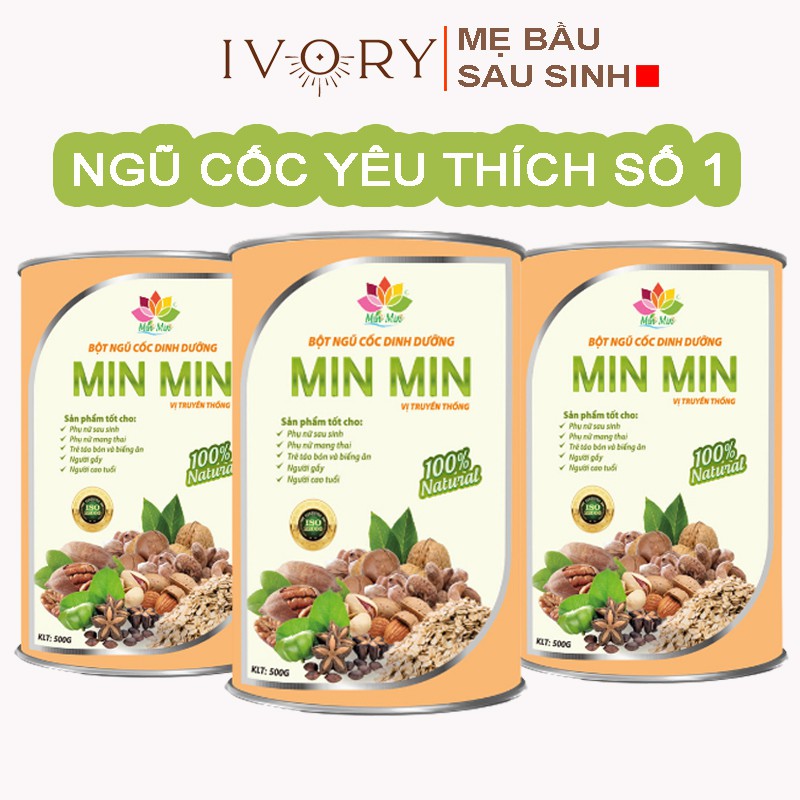 Ngũ Cốc Dinh Dưỡng Lợi Sữa MinMin Combo 5 Hộp giá Sỉ - Ngũ Cốc Bầu Min Min Lợi Sữa Cao Cấp - Sữa Về Sau 3,5 Ngày