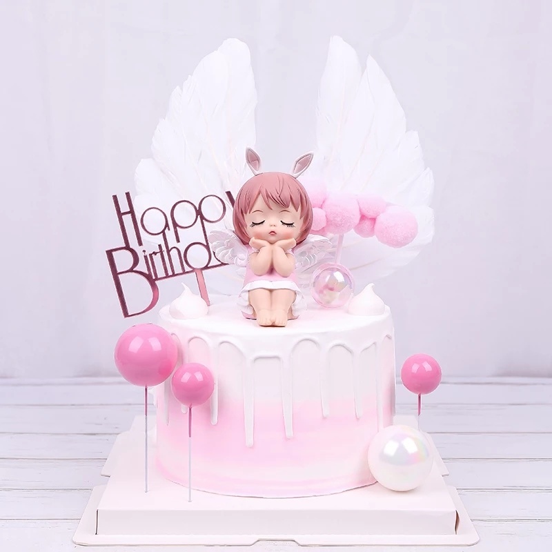 1 Chiếc Cánh Thiên Thần Dễ Thương Lông Vũ Trang Trí Bánh Cưới, Sinh Nhật, Món Tráng Miệng, Món Tráng Miệng,