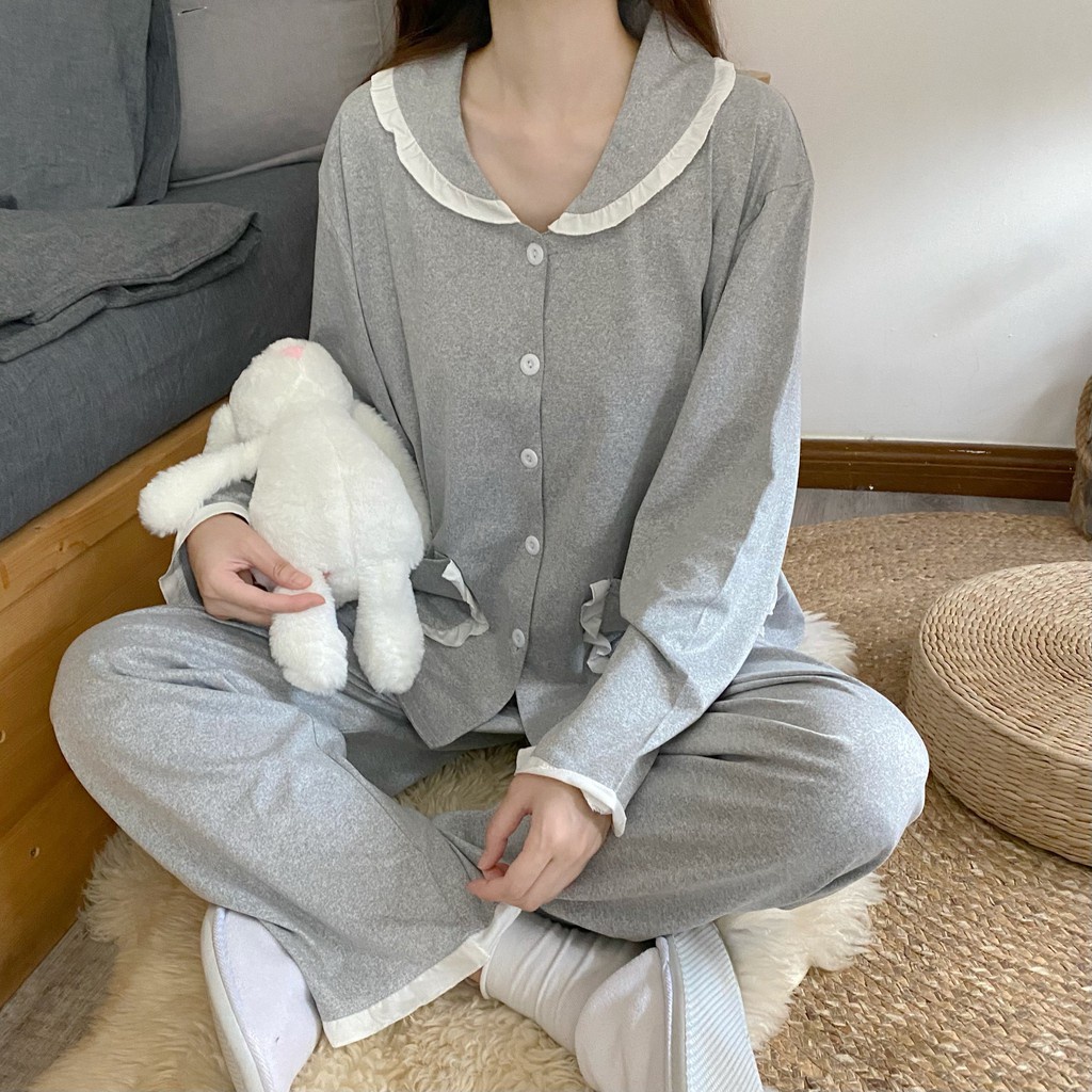 Bộ ngủ nữ cao cấp,pijama cotton dài tay công chúa dễ thương C40 | BigBuy360 - bigbuy360.vn