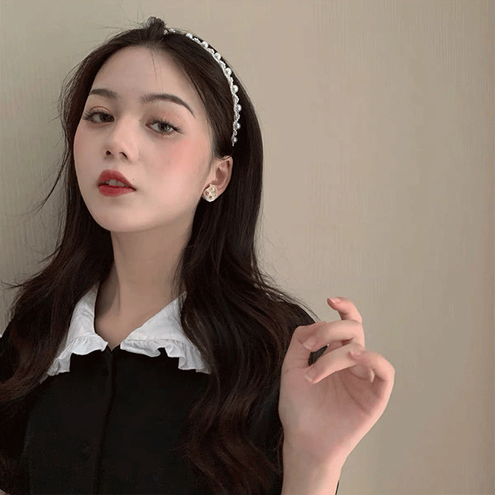 Băng Đô Thời Trang Đính Ngọc Trai Giả Long Lanh Cho Nữ