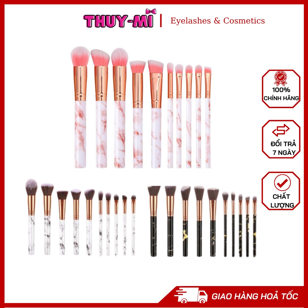 Bộ Cọ Trang Điểm 10 Cây vân đá cao cấp ronshadow