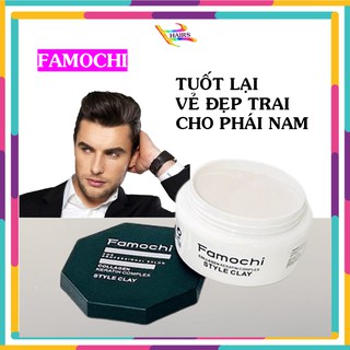 Sáp vuốt tóc cứng nam giới tạo kiểu giữ nếp cho tóc famochi clay wax 100gr chính hãng
