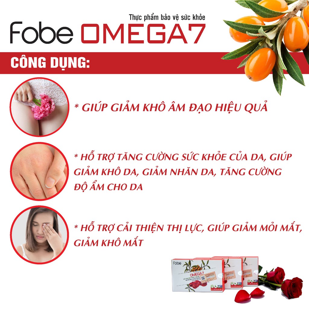 Viên uống Giảm Khô Âm Đạo Làm Đẹp Da, Giảm Khô Mắt OMEGA 7- Hộp 10 viên