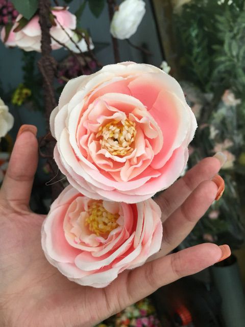 Dây leo hoa hồng Trà cổ hàng sịn dài 2m- Hoa giả hoa lụa
