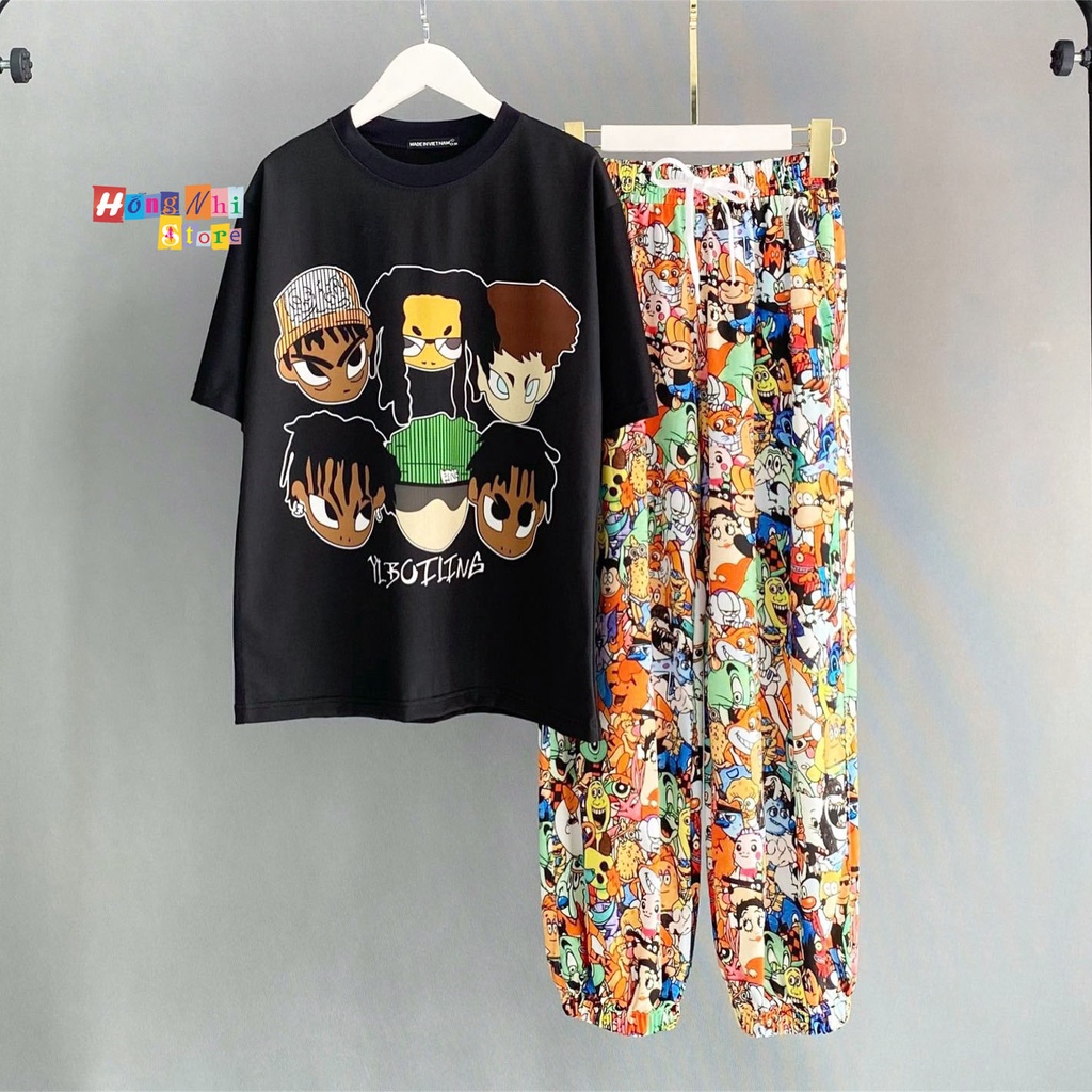 Quần Hoạt Hình Dài Bo Lai Cartoon Pant V2 Oversize Ulzzang Unisex - MM