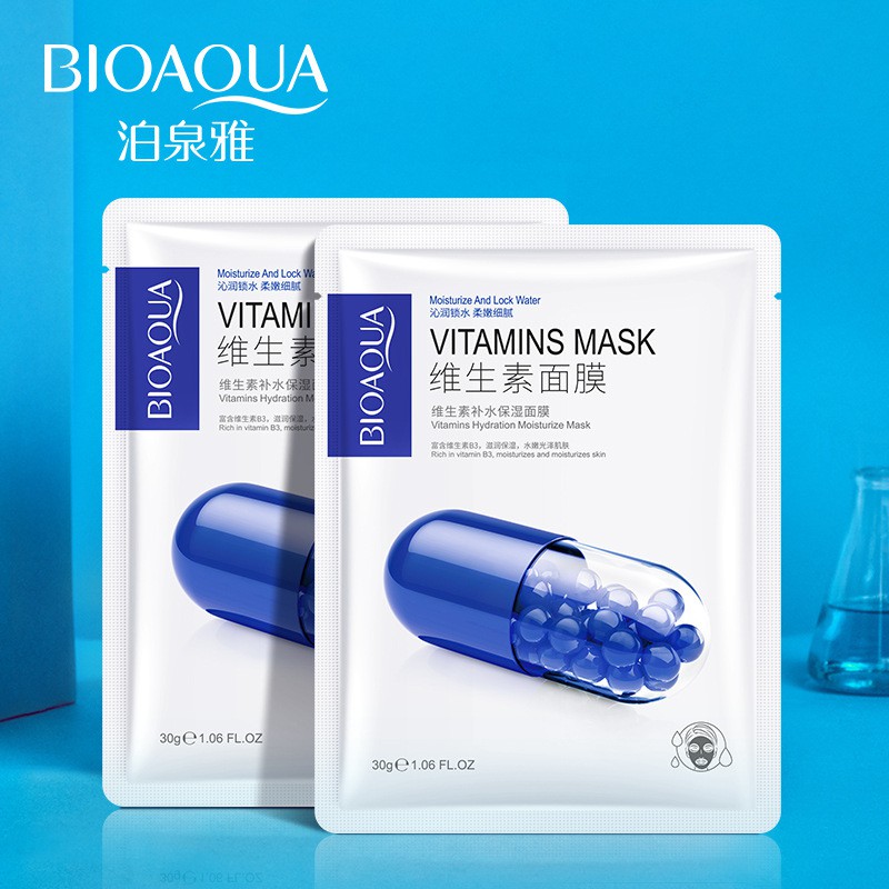 Mặt Nạ Viên Thuốc  Dưỡng Ẩm Se Khít Lỗ Chân Lông Bioaqua Vitamins Mask Soft And Moisturizing Skin