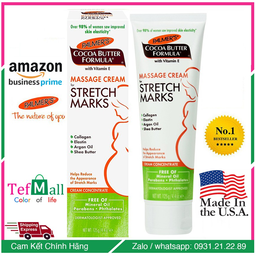 Kem Trị Rạn Da Palmers Cocoa  Butter USA, Chống Rạn Da Cho Bà Bầu Trước và Sau Sinh - Massage Cream For Stretch Marks