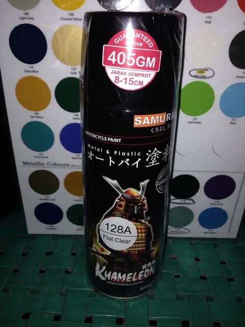 Sơn phủ mờ 128A _  sơn xịt sơn Samurai 128A màu trong mờ _ Flat Clear_ shop uy tín, giao hàng nhanh, giá rẻ
