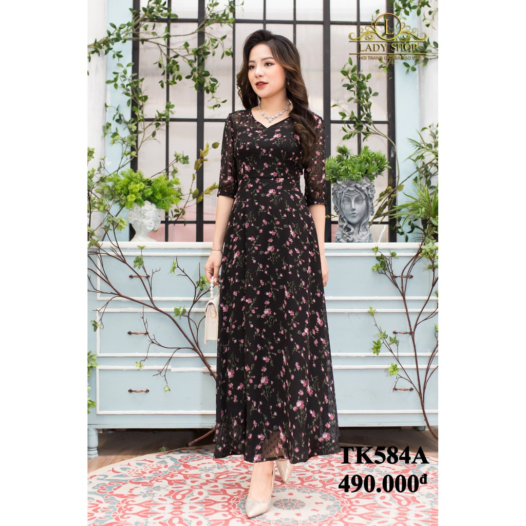 Đầm maxi voan hàng thiết kế Ladyshop mẫu mới 2021 TK584 | BigBuy360 - bigbuy360.vn