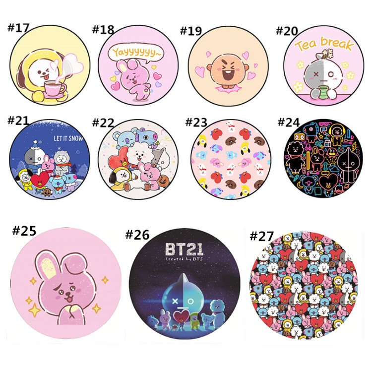 Vòng đỡ điện thoại in hình nhóm sticker BTS BT21 đáng yêu