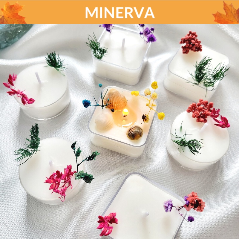 Nến tealight hoa khô handmade làm quà tặng , quà tặng tiệc cưới , sự kiện event