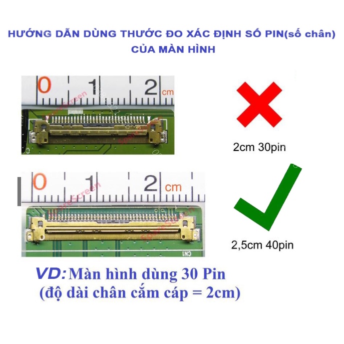 Màn hình laptop 15.6inch Led Mỏng SLIM 40 Chân(40 PIN) - Thay thế cho laptop HP/ Dell/Sony/Acer/Asus. Bảo hành toàn quốc