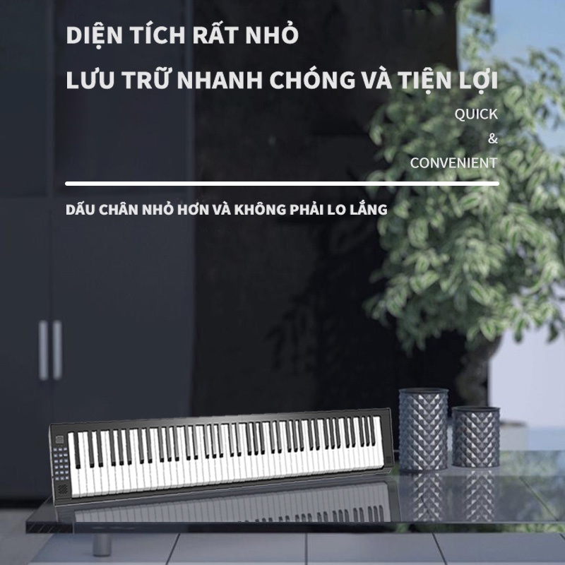 MUS03 Đàn piano điện tử 88 phím gấp, với âm thanh sống động, độ vang tốt, bàn phím nhạy và dễ sử dụng  shopbenbo