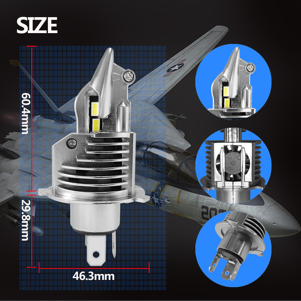 1 Cặp Đèn Pha Chống Sương Mù H4 9003 Hb2 72W 12V 24V 6000K Cho Xe Hơi Xe Máy